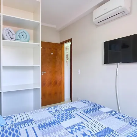 2 Quartos com ar, piscina, sacada Gourmet a 1 km da praia Grande-2